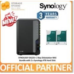 SYNOLOGY 2-Bay Diskstation DS225+ Synology Plus Series HAT3300 2 x 4TB